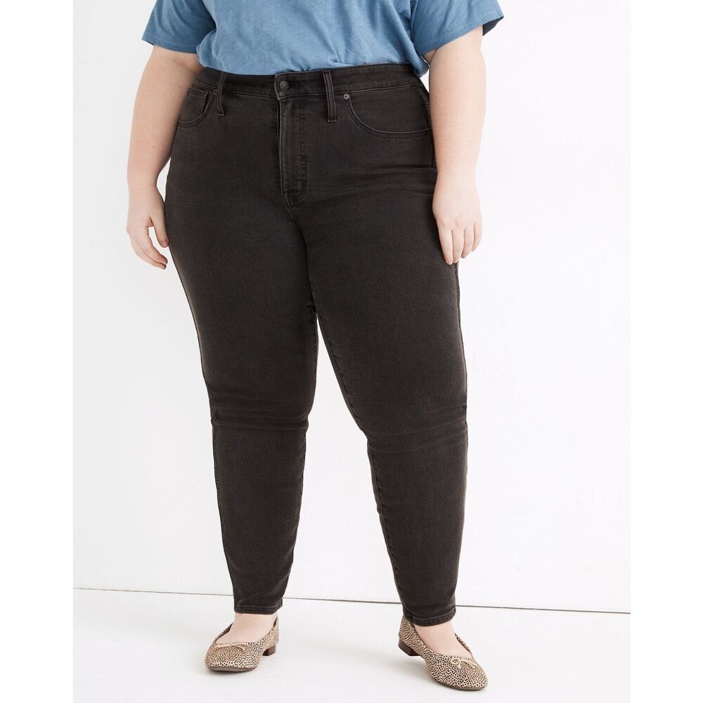 NWT Madewell High Rise Skinny Jeans 26W Black Starkey Wash Denim Plus Stretchy